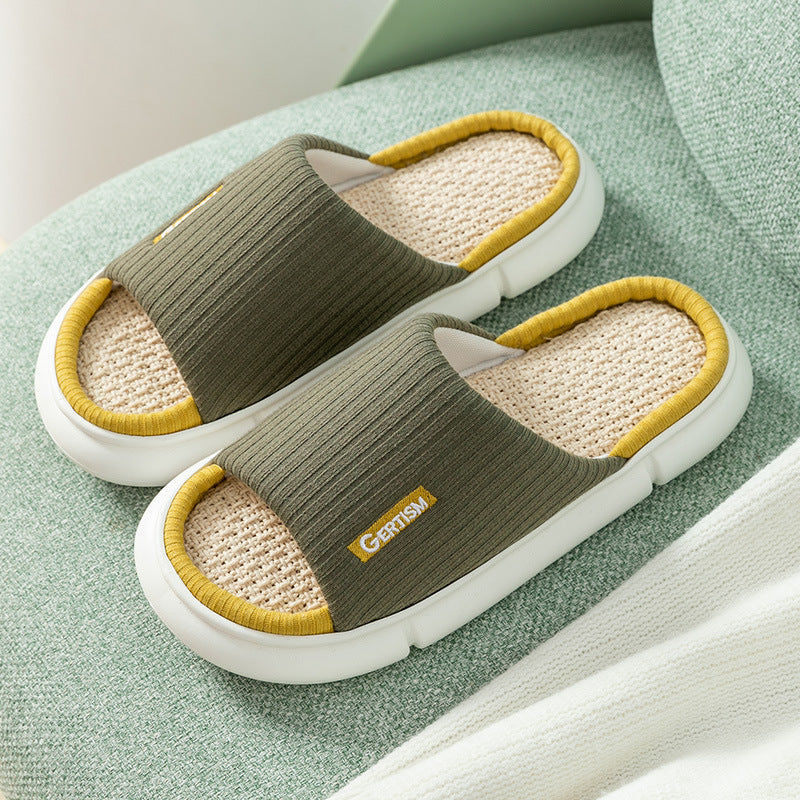 Thick Bottom Simple Linen Sandals And Slippers
