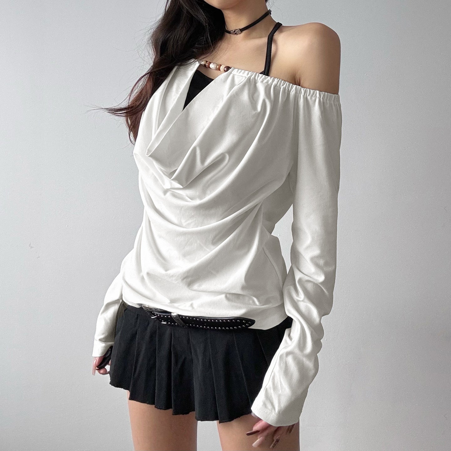 Stylish Minimalist Slim Fit Long Sleeve Top For Women