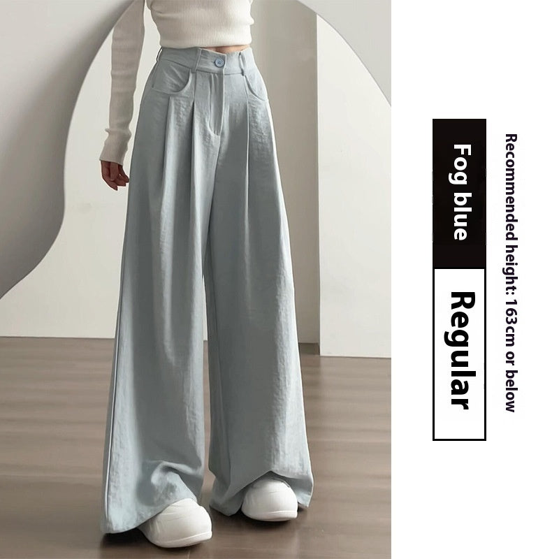 Suit Pants Women's High Waist Baggy Straight Trousers