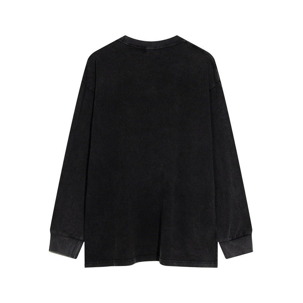 Men's Punk Wash Pure Cotton Long-t-shirt Ins Street