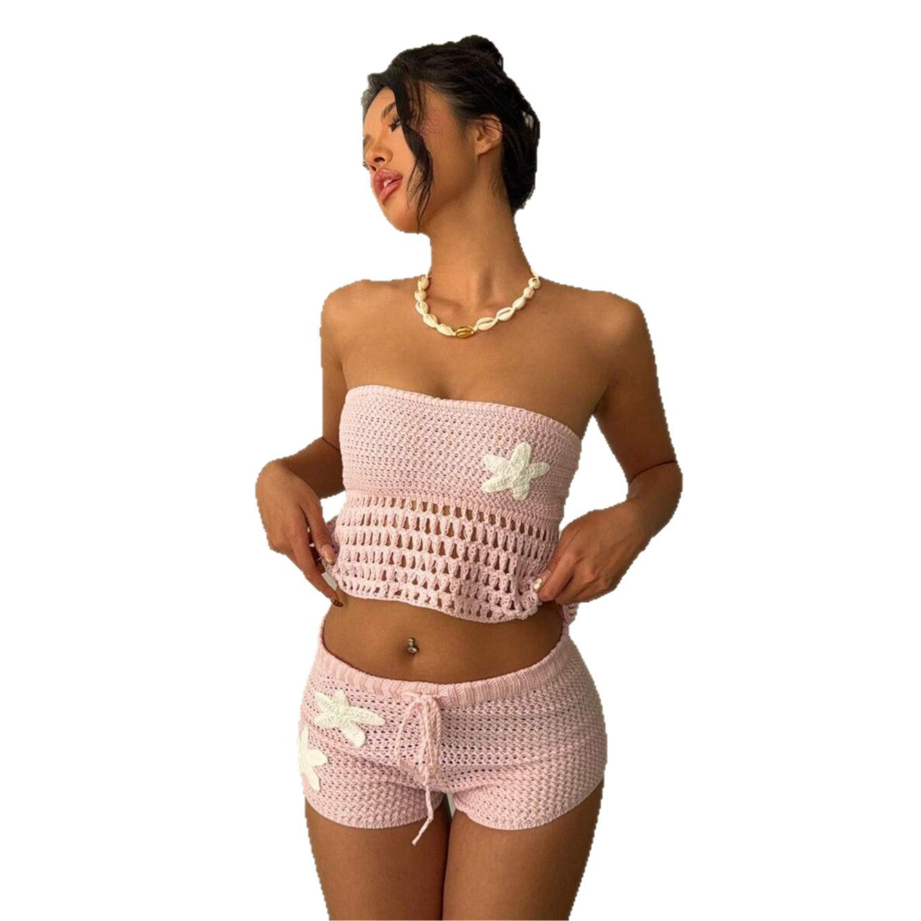 Sexy Knitted Cover-Up Sun Protection Set For Women