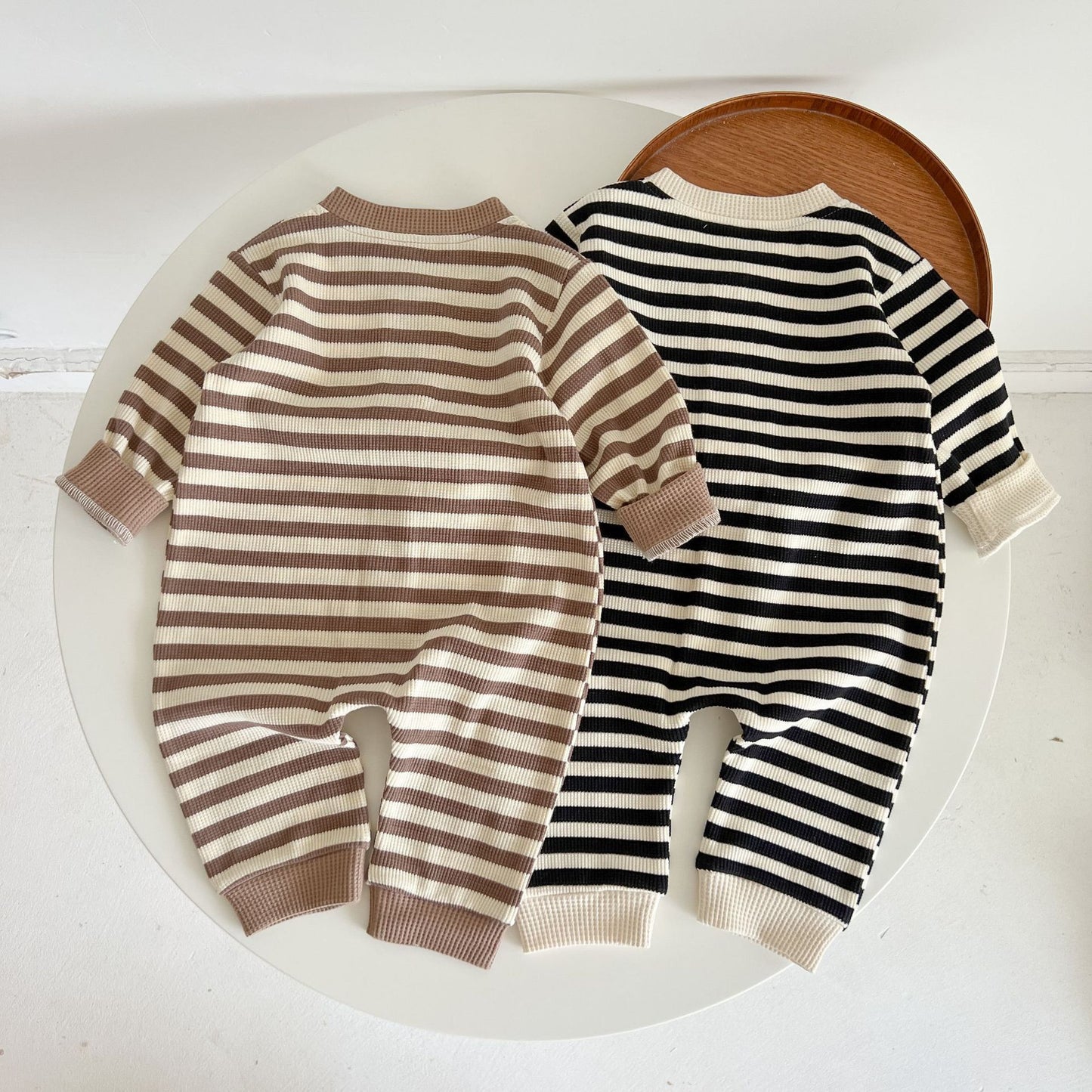 Color Block Striped Fart Romper Newborn Bodysuit