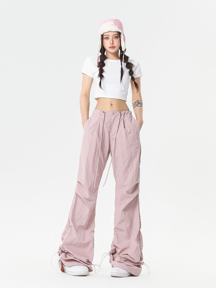 Bell-bottom Women's Pleated Workwear Casual Pants