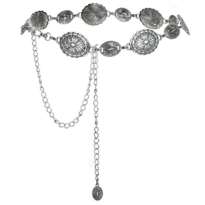 Bohemian Antique Style Metal Waist Chain SUNFLOWER Belt