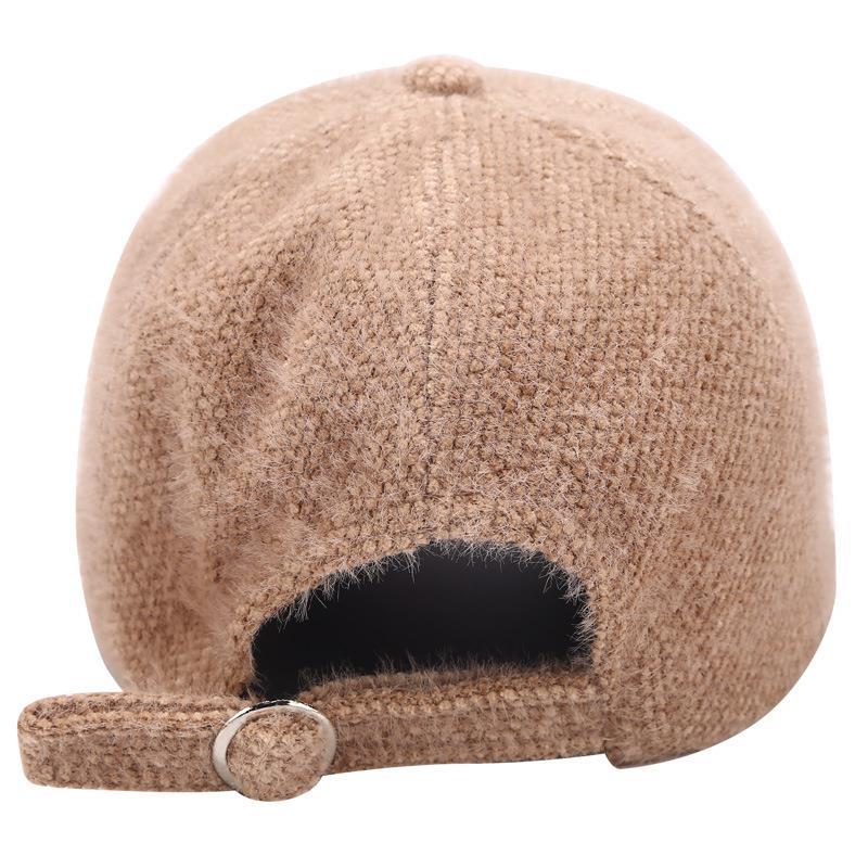 Women's Autumn And Winter Woolen Fabric Warm Letter Embroidery Hat