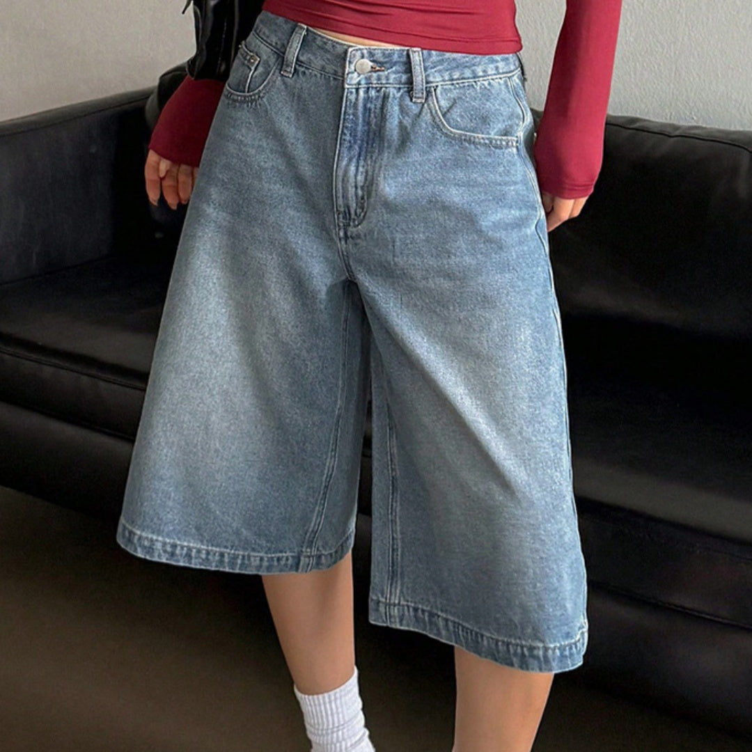 Dame Stilfulde Vintage Løstsiddende Wide-leg Jeans