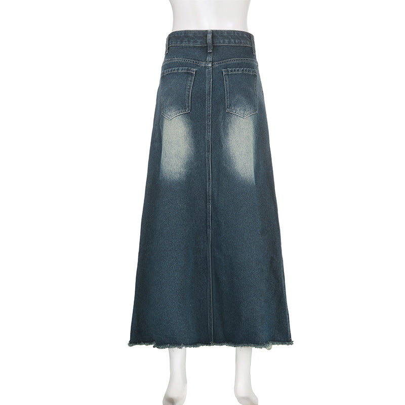 Versatile Retro Mid-length A- Line Skirt