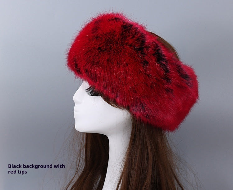 Elastic Faux Fur Fox Fur Headband For Women