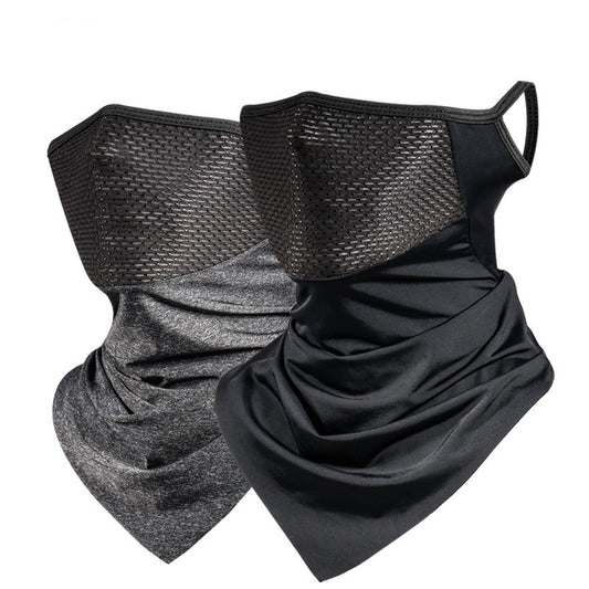 Summer Ice Silk Sunscreen Riding Ear Mask Breathable