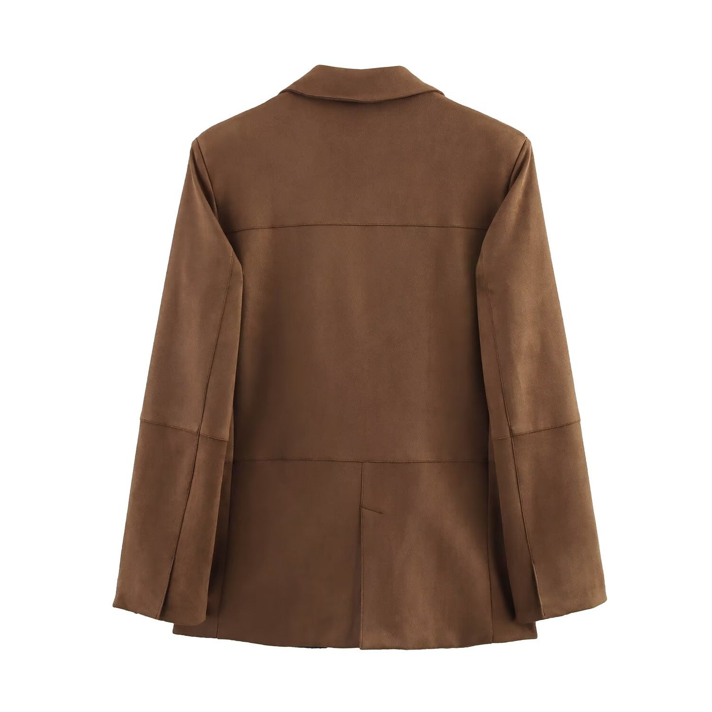 European And American Style Suede Blazer Straight-leg Pants Suit Female B482241