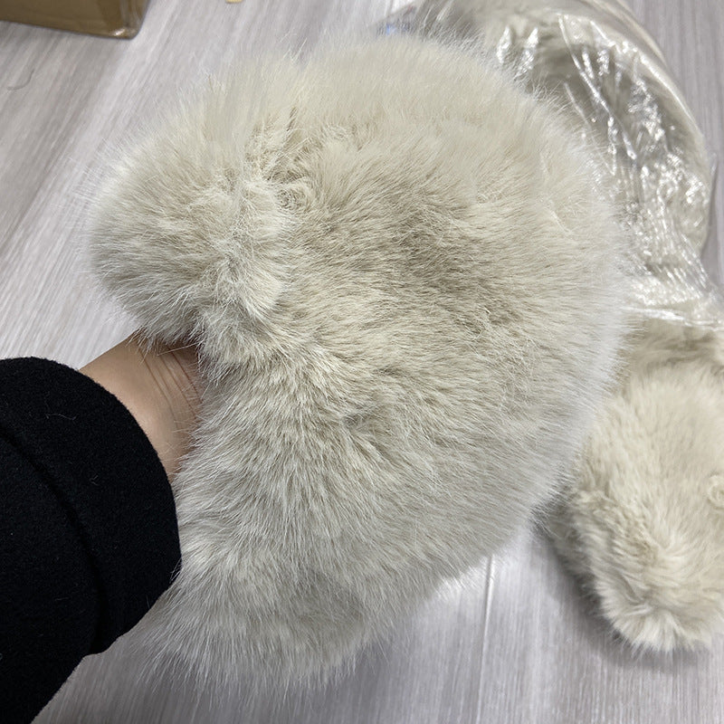 Blå Minkfløjl Ushanka Dame Nordøst Plys Hjelm
