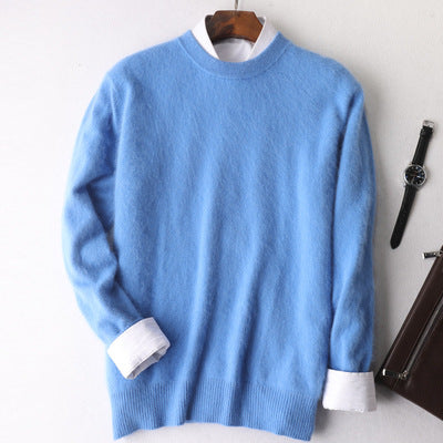 Autumn And Winter New Cashmere Men's Round Neck Loose Thick Mink Sweater