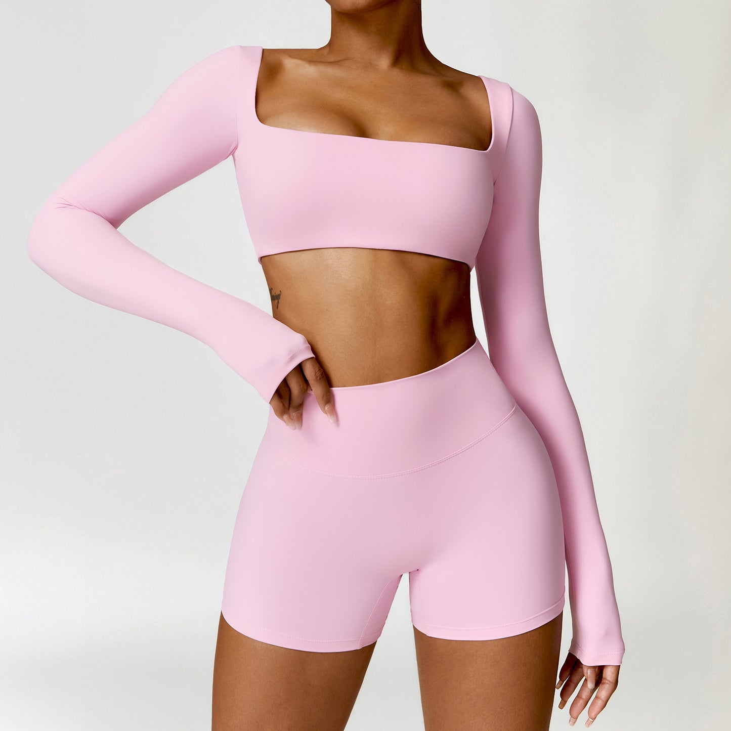 Winter Nude Feel Tight Yoga Suit High-waist Quick-drying Running Sports Workout Clothes