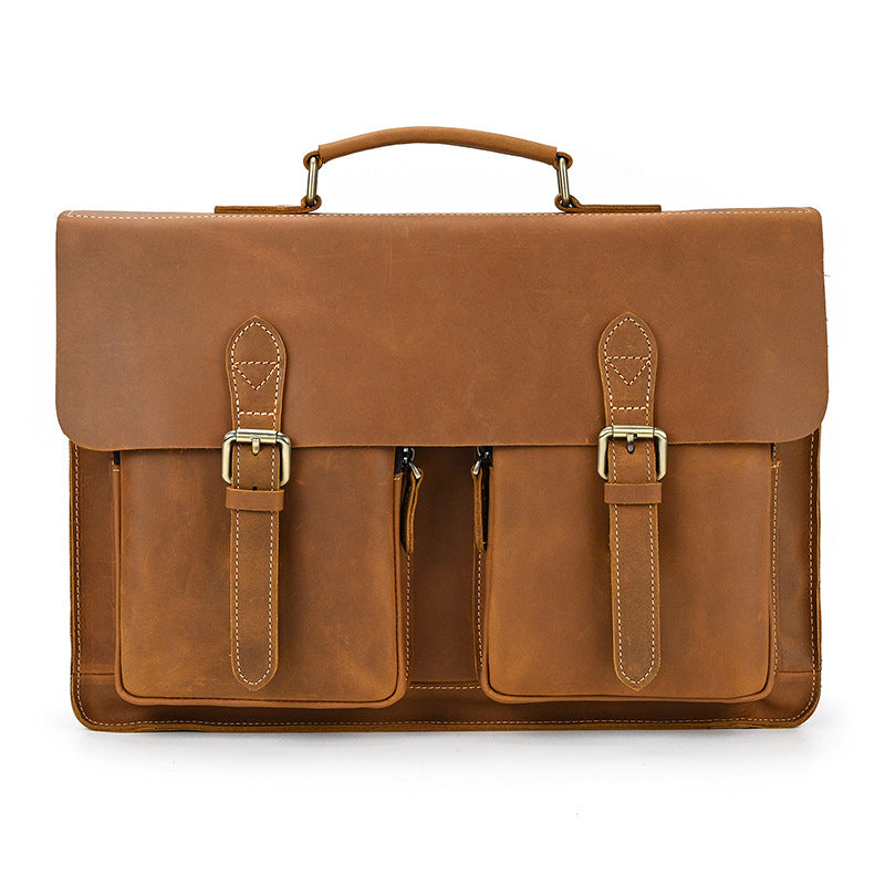 Men's Fashion Personality Leather Retro Portable Briefcase