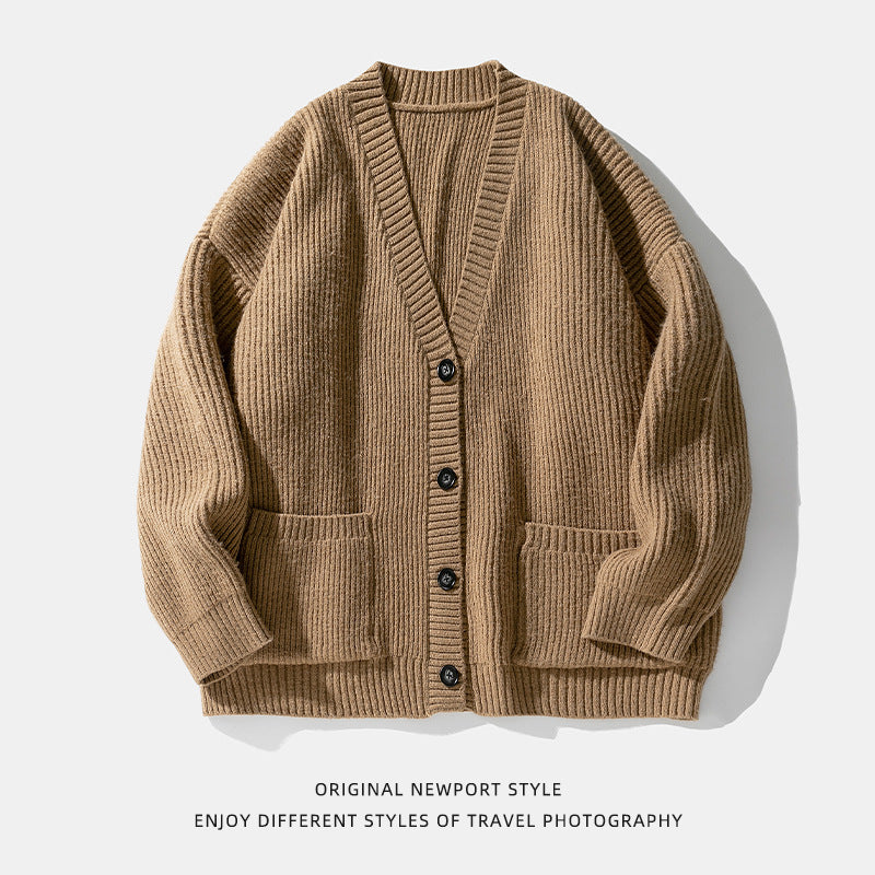 Thick Needle Heavy Texture Cardigan Sweater Autumn And Winter