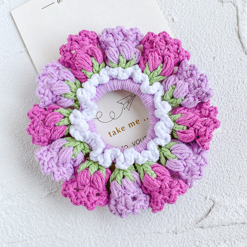 Handmade Crochet Orchid Yarn Headband