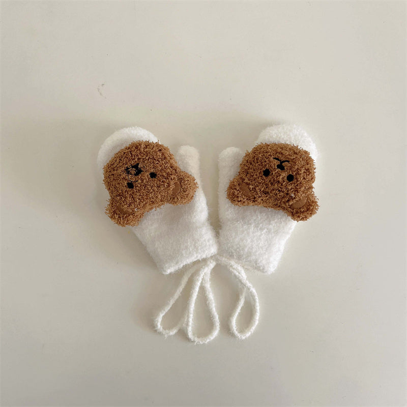 Children's Plush Warm Plus Velvet Gloves