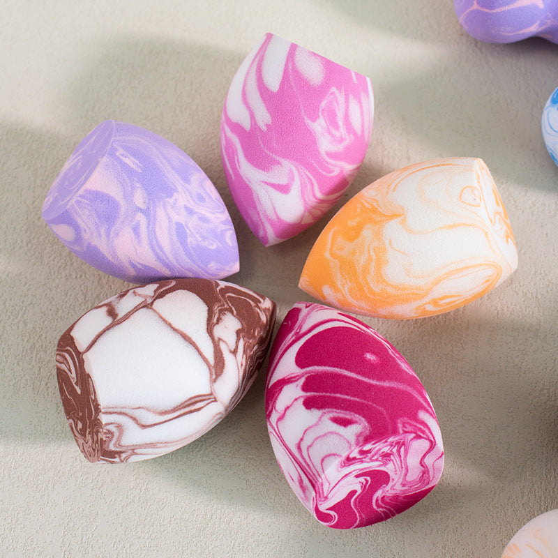 Waterdrop-shaped Beveled Two-tone Beauty Sponge