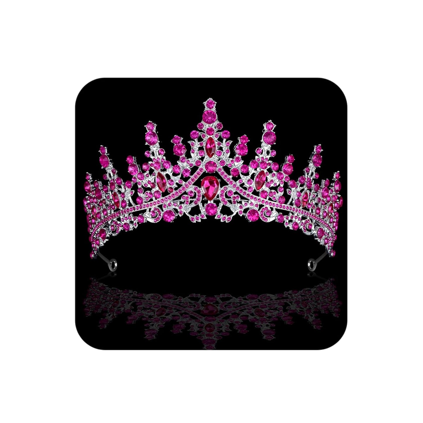 Silver Tiara and Crown for Women Crystal Queen Crowns Rhinestone Princess Tiaras for Girl Bride Wedding Hair Accessories for Bridal Birthday Party Prom Halloween Cos-Play Costume Christmas