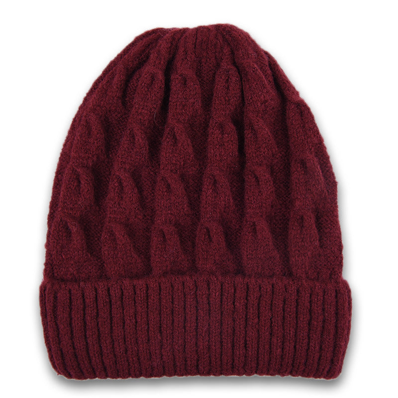 Autumn And WinterSolid Color Beanie  Set