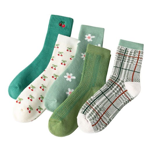 Female Female Middle Tube Cartoon Extra Thick Warm-keeping Socks