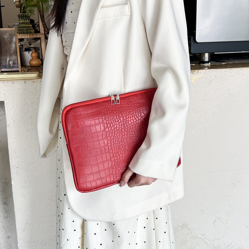 Stone Pattern Solid Color Tote Simple Small Square Bag