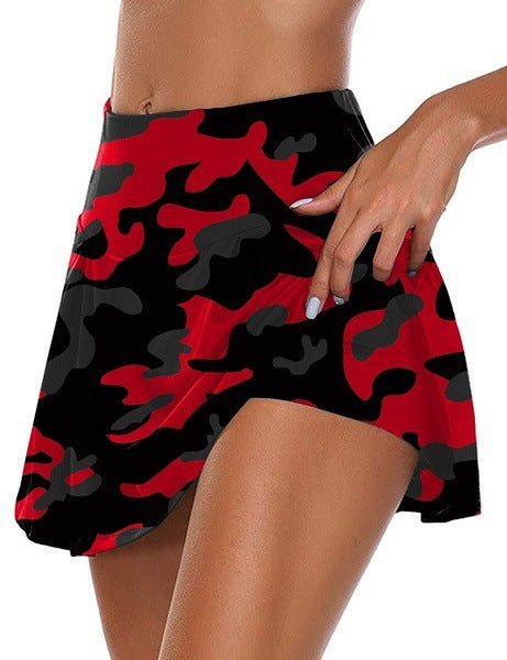 Ensfarvede Leggings-shorts med Falsk Todelt Design