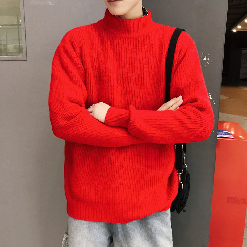 Autumn And Winter Men's Crewneck Sweater Men's Loose Plus Velvet