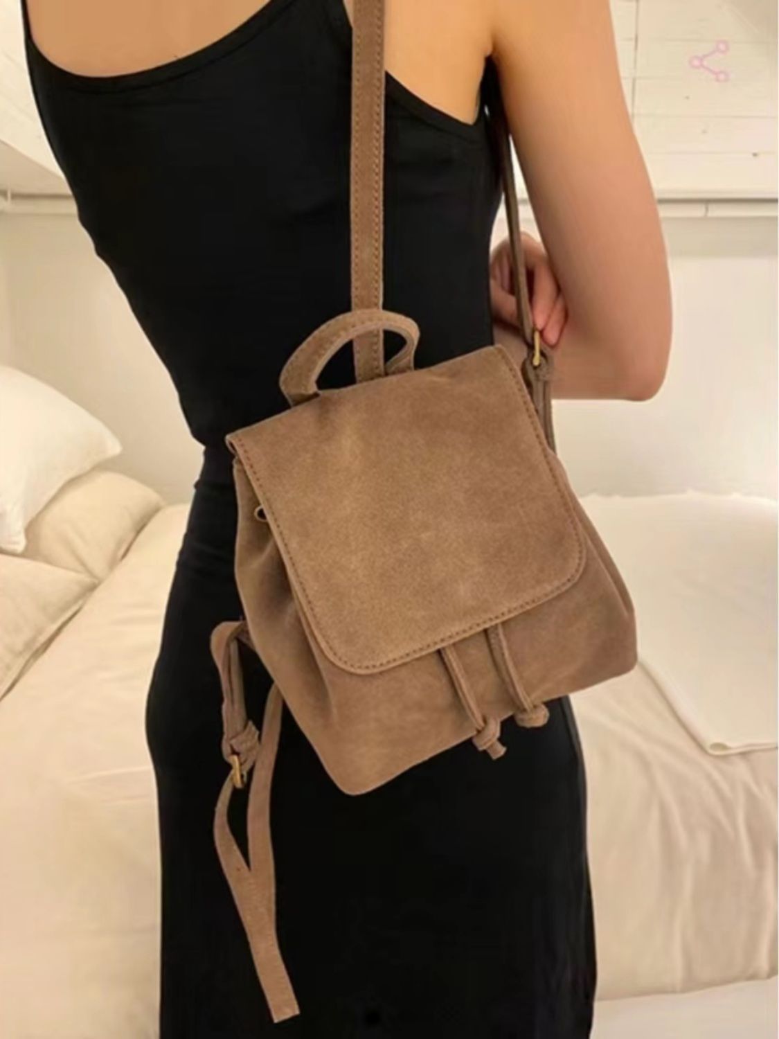 Retro Minority Autumn And Winter New Suede Girls Backpack