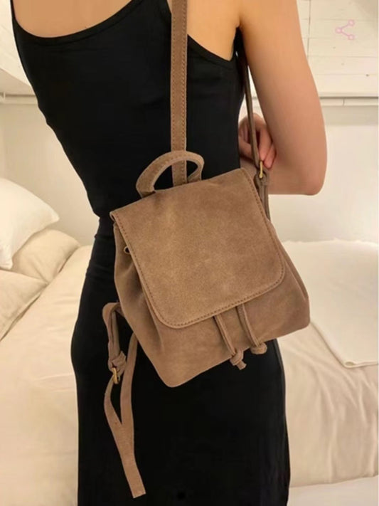 Retro Minority Autumn And Winter New Suede Girls Backpack