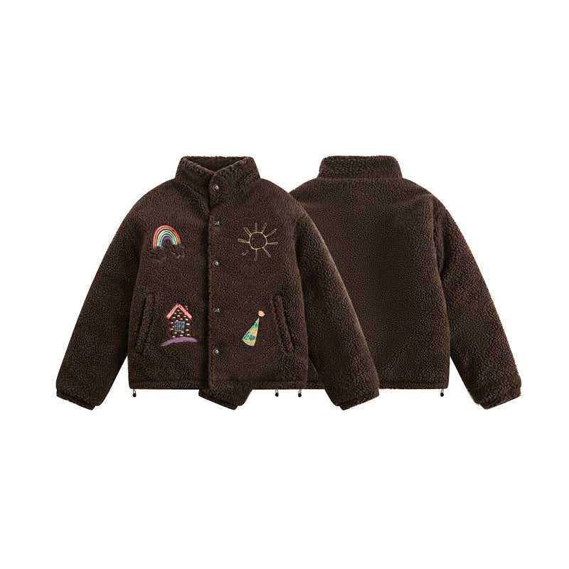 American Retro Lamb Wool Coat For Men And Women