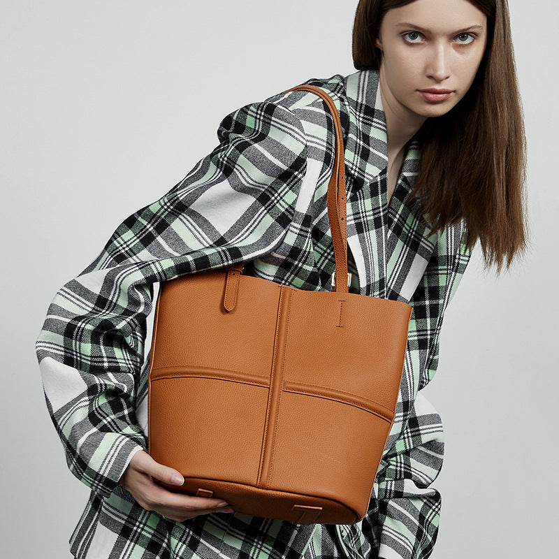 First Layer Cowhide Portable One Shoulder Combination Bags Crossbody
