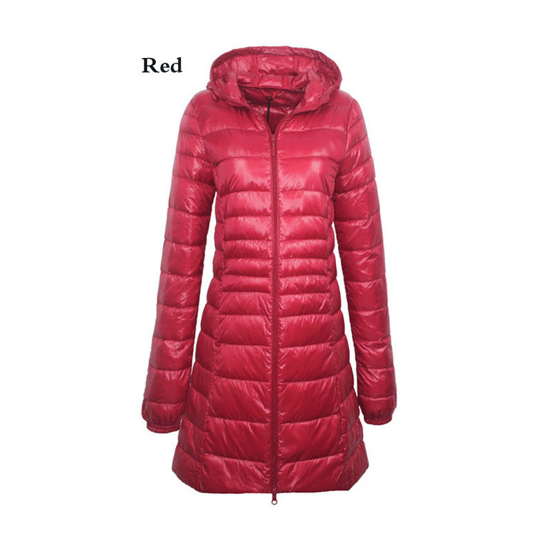 Lightweight Mid-length Plus Size Slim Fit Women's Down Jacket