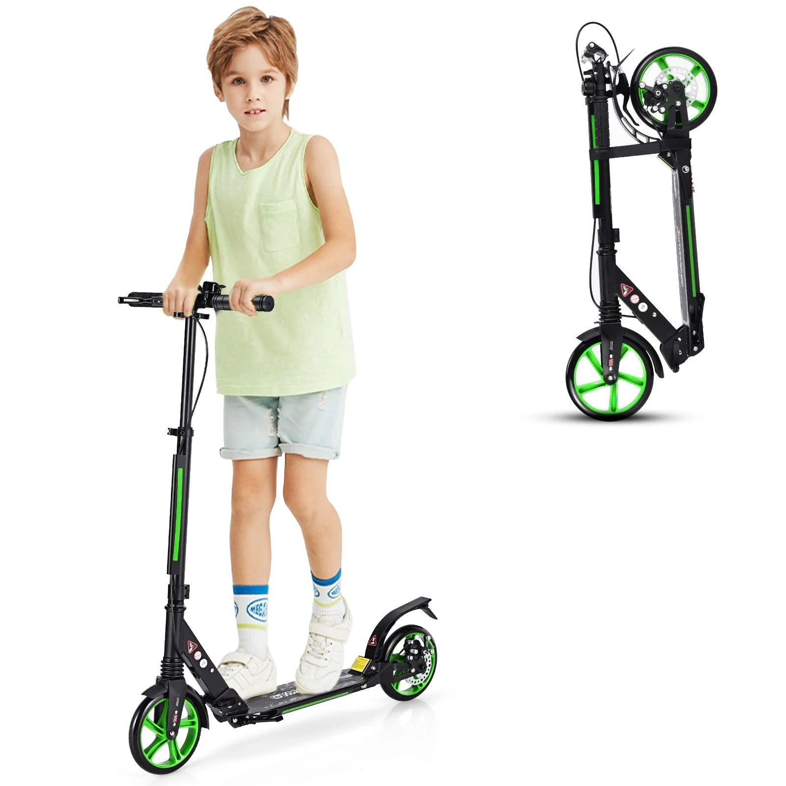 Klappbarer Kickscooter Mit Klingel & Ständer Höhenverstellbarer Scooter Roller Tretroller