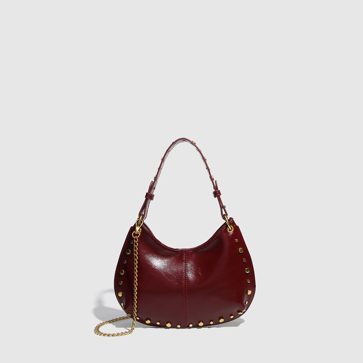 Fashionable Trendy Underarm Bag With Rivets