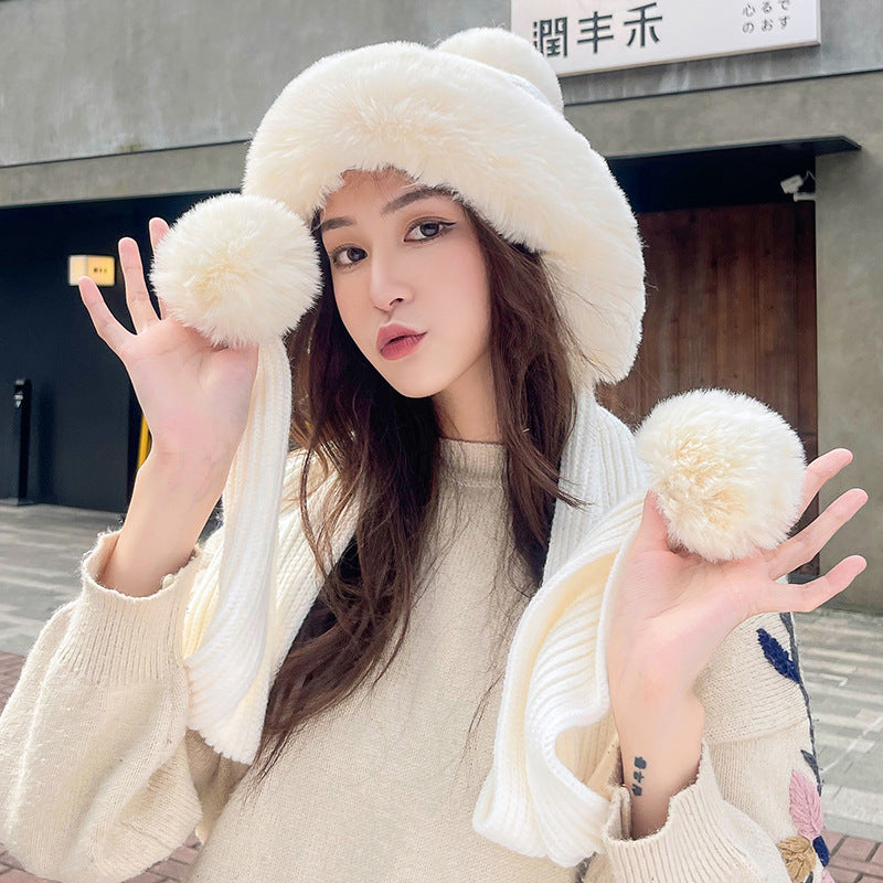 Warm And Simple Three-ball Knitted Woolen Hat