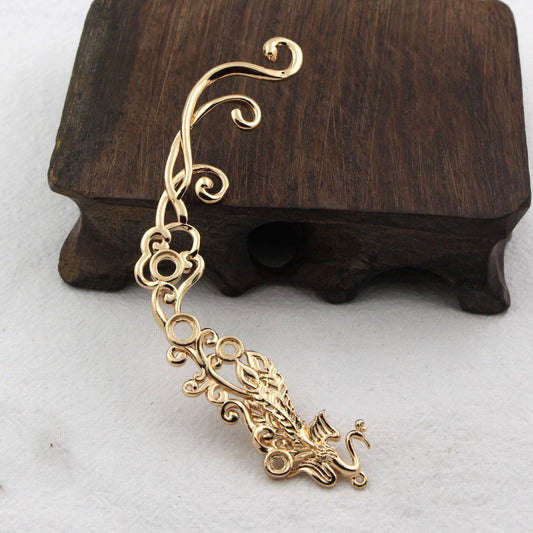 Cast Copper Color Preserving Auspicious Cloud Double-sided Phoenix Pendant