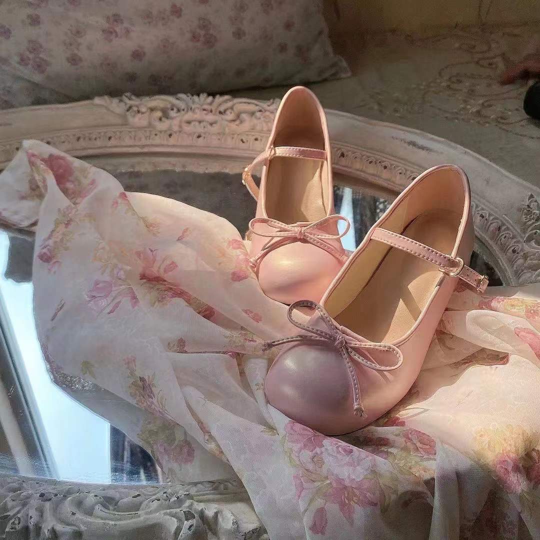 Small Leather Shoes Round Head Lovely Thick With College Wind