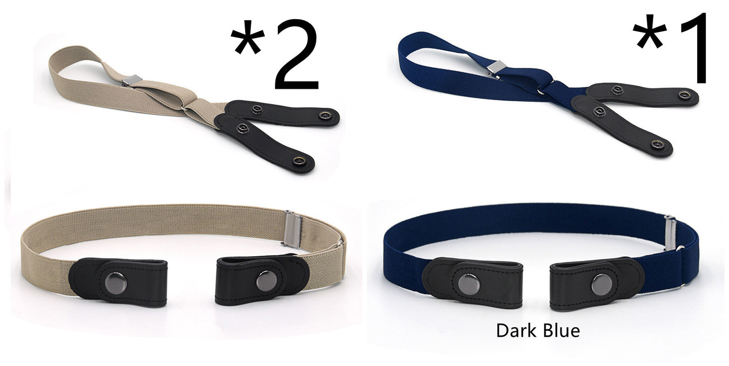 Jeans Belt Seamless Elastic Without Buckle All-match Lazy Belt