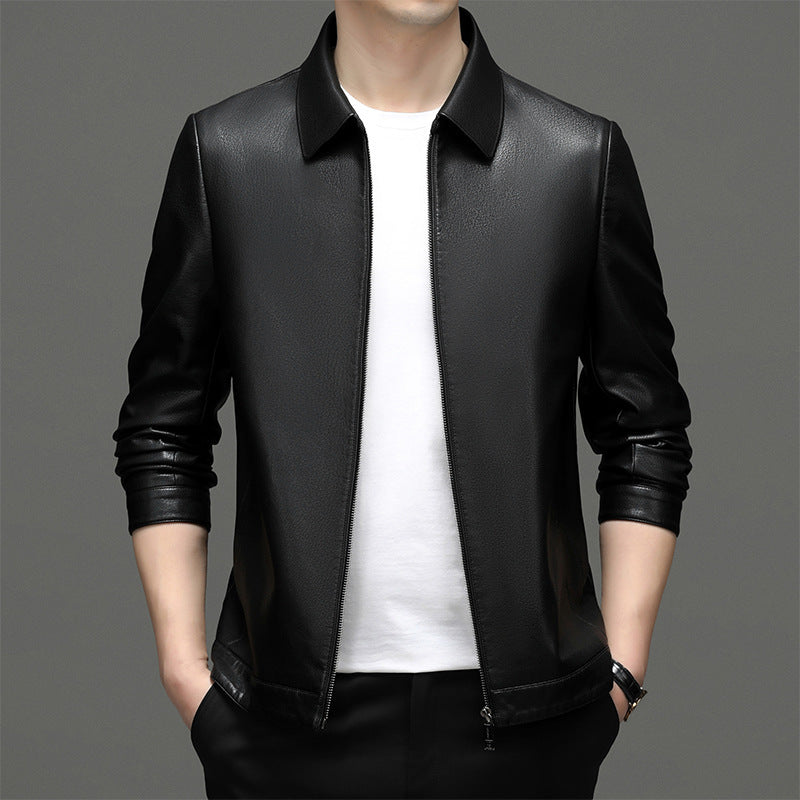 Men's Sheepskin Turn-down Collar Coat
