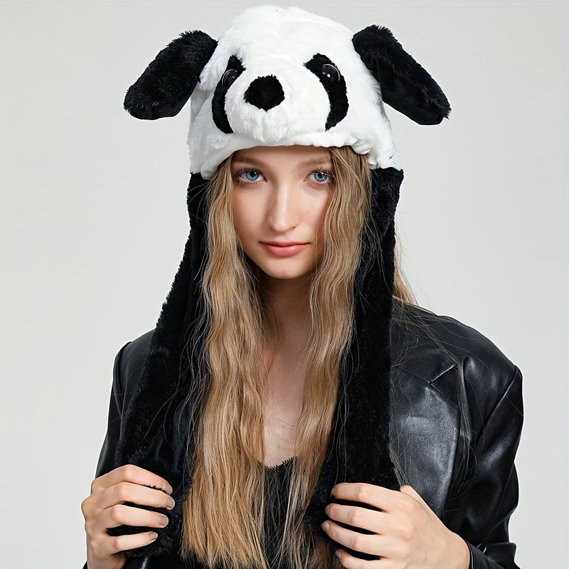 Sød dyr bevægelig ørehat Sød panda hund frø hvalp plys hatte Halloween Cosplay fest øreklaphat til kvinder