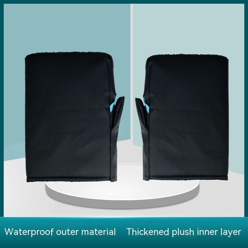Electric Car Handle Cover Waterproof Warm With Velvet Quilted Riding Gloves