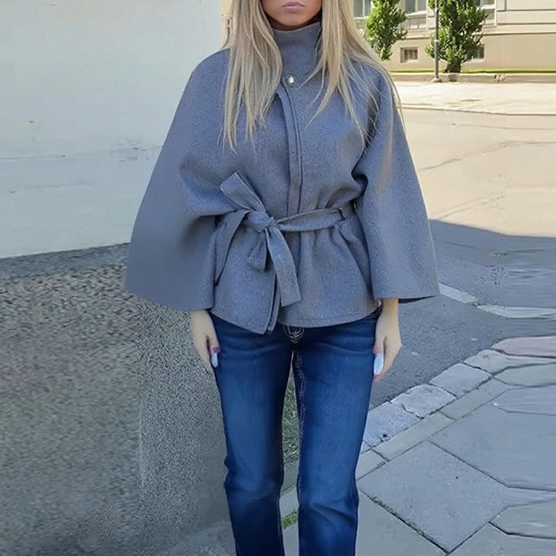 Women's Fashion Loose Lapel Bathrobe Belt Coat