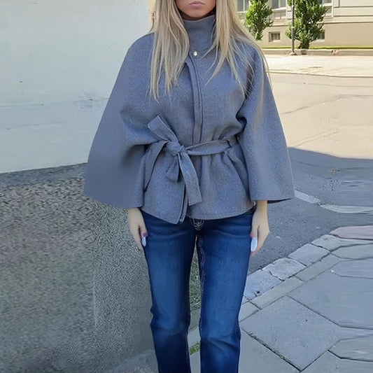 Women's Fashion Loose Lapel Bathrobe Belt Coat