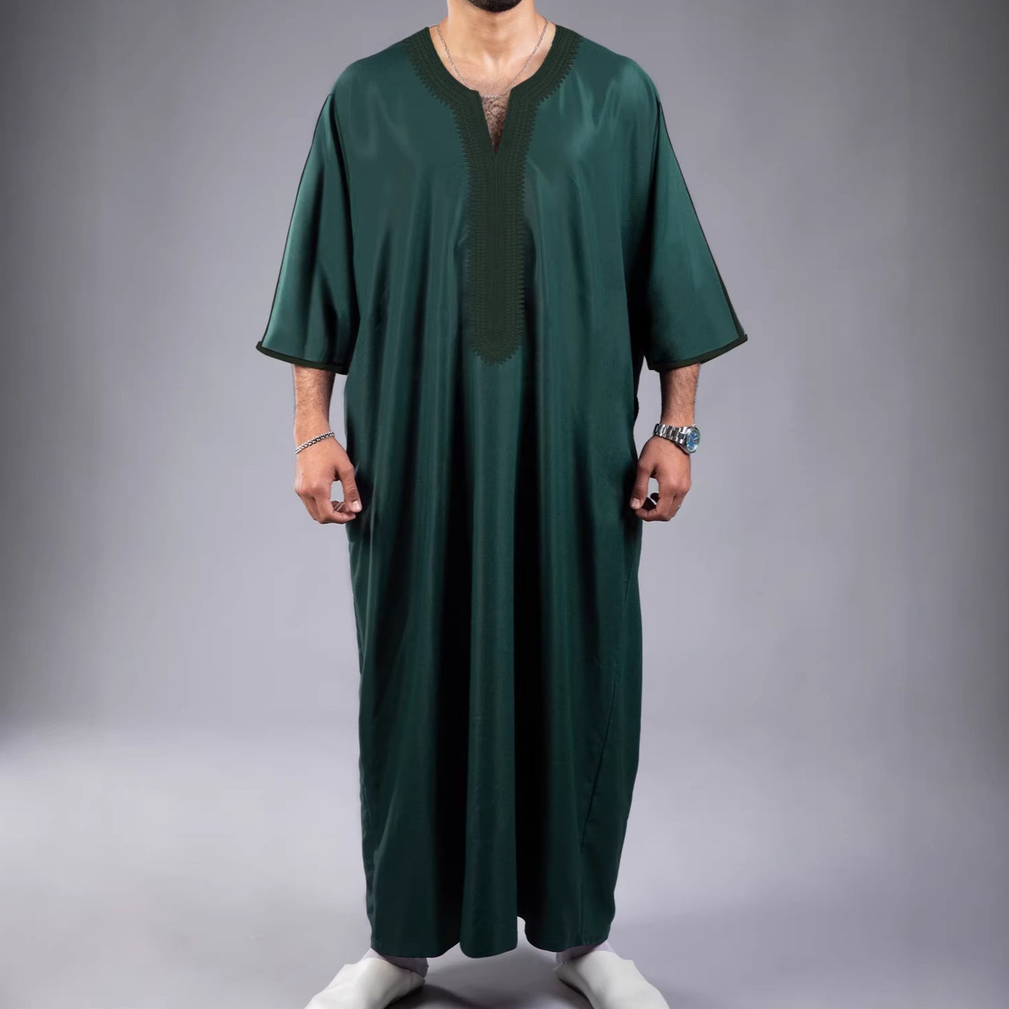Digital-Print Ethnic Moroccan Mens Robe  3D