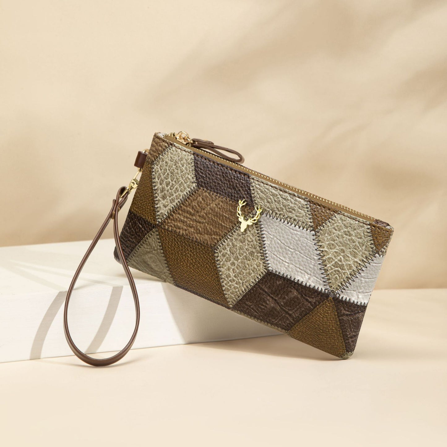 Women's Retro All-Match Trendy Color-Block Clutch Bag