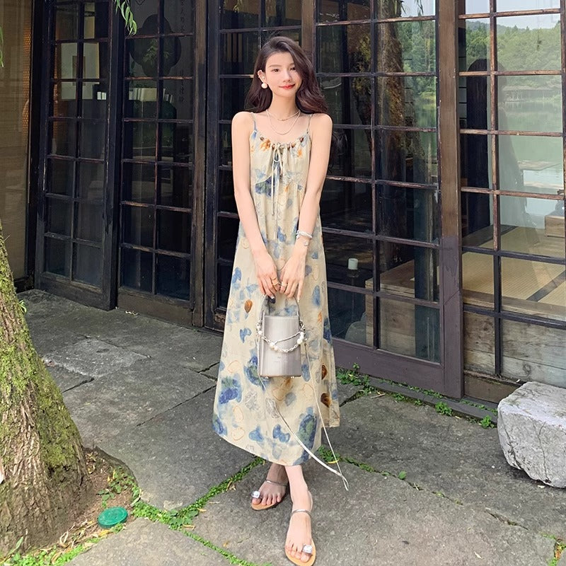 Travel Outfit Tie-dye Ink-wash Painting Dress