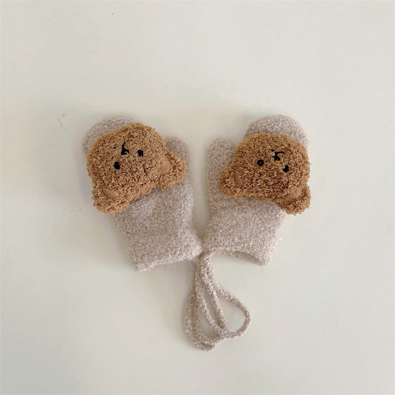 Children's Plush Warm Plus Velvet Gloves