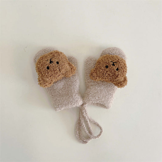 Children's Plush Warm Plus Velvet Gloves