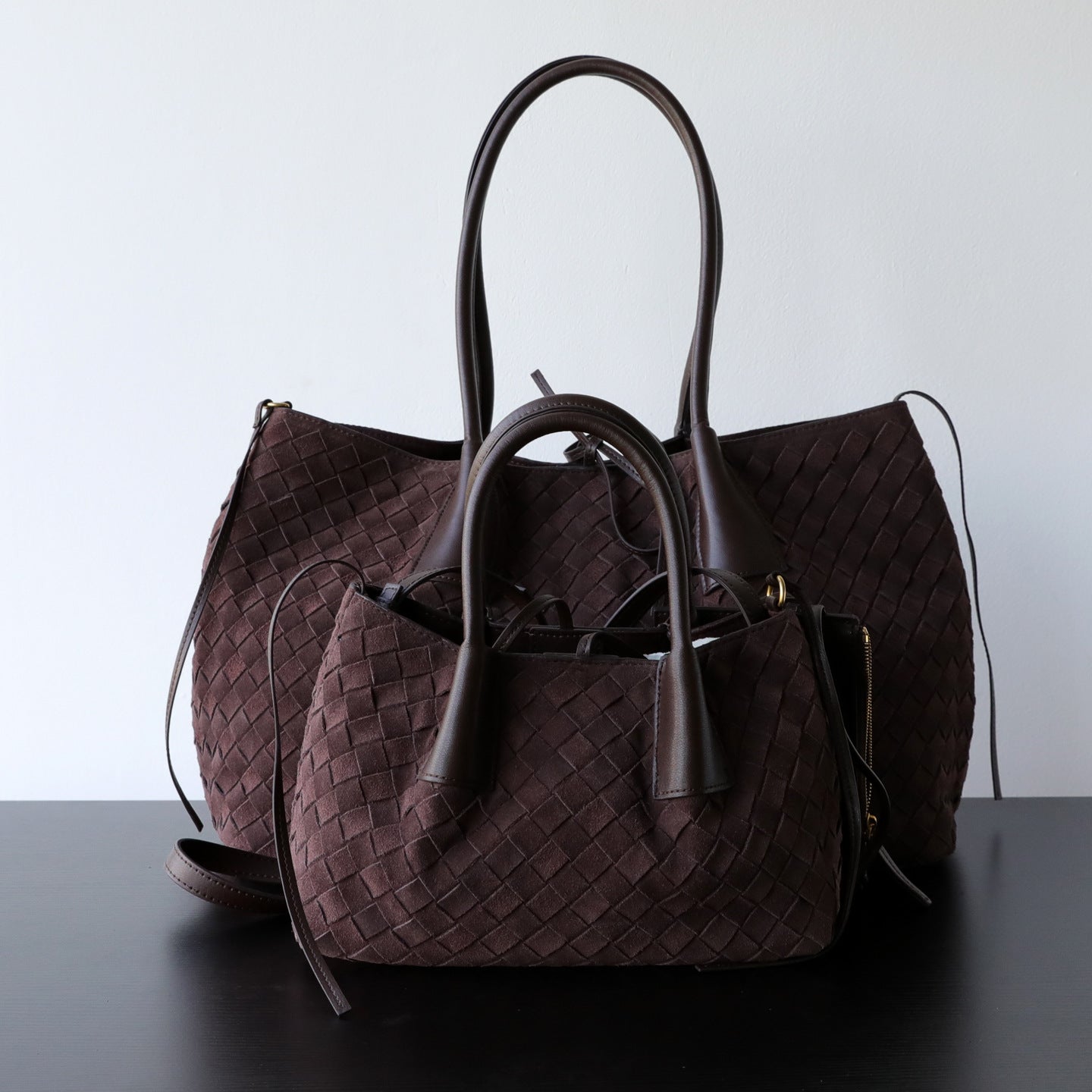 Handwoven Matte Cowhide Tote Bag With Large Capacity